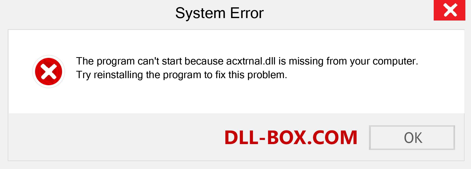  acxtrnal.dll file is missing?. Download for Windows 7, 8, 10 - Fix  acxtrnal dll Missing Error on Windows, photos, images